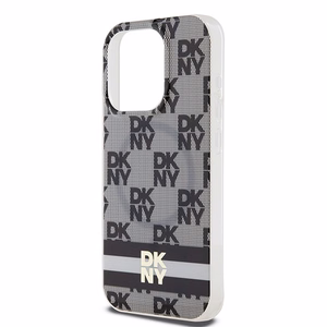 DKNY IML Ruudullinen Mono-kuvio ja Painetut Raidat MagSafe Suojakuori iPhone 13 Pro / 13:lle - musta