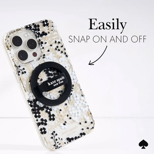 Kate Spade New York Magnetic Loop Grip -magneettinen MagSafe-sormipidike puhelimelle, musta