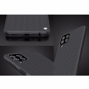 Nillkin Textured Case kestävä vahvistettu kotelo geelirunko ja nylon takaisin Samsung Galaxy A22 4G musta