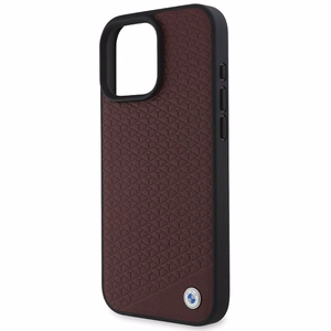 BMW Sign Nahkainen Diamond Metal Logo MagSafe Suojakuori iPhone 16 Pro Max:lle - Punainen