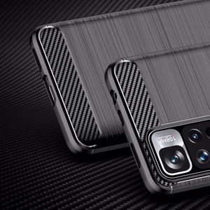 Carbon Case joustava kotelo kansi Xiaomi Redmi Note 11 Pro+ 5G (Kiina) / 11 Pro 5G (Kiina) / Mi11i HyperCharge / Poco X4 NFC musta