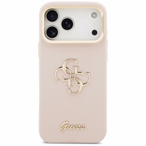 GUESS Grained Big 4G & Stand Camera -suojakuori iPhone 17 Pro Max - pinkki