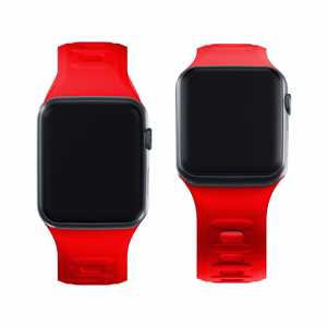 3mk-silikoniranneke Apple Watchille, 42/44/45/46/49 mm, punainen, suuri koko