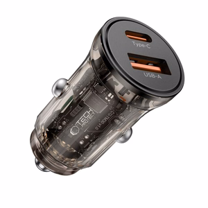 Tech-Protect CC01 30W 2-porttinen USB-A / USB-C Autolaturi - musta