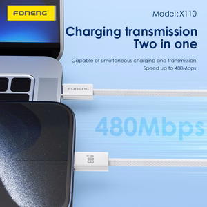 Foneng Kaapeli X110 - Type C - Type C - PD 60W 3A 1,2 metriä valkoinen