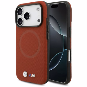 BMW Suojakuori iPhone 17 Pro:lle MagSafe-yhteensopiva BMHMP17L25PFWSMR (PU FW Metal Logo) punainen