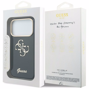 Guess IML 4G Script Metal Suojakuori iPhone 17 Pro Max:lle - sininen