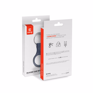 Crong Silicone case for Apple AirTag 1 / 2, with key ring, navy blue