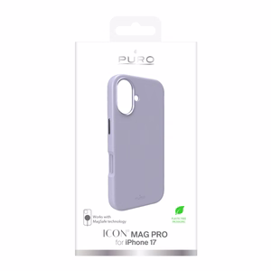 Puro Icon Mag Pro nestesilikoninen Suojakuori iPhone 17:lle, MagSafe -yhteensopiva, kamerasuojauksella ja alumiinipainikkeilla - vaaleanpunainen