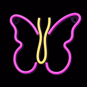 Neon LED valo BUTTERFLY vaaleanpunainen NNE03 Neolia