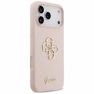 Guess Silicone Big 4G Script -suojakuori iPhone 17 Pro Max - pinkki