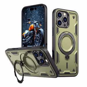 Hybrid Armor Trendy Suojakuori MagSafella iPhone 16 Pro Max:lle - Vihreä