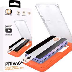 Tel Protect Dust-Free Easy Fit Privacy Titan karkaistu lasi Samsung Galaxy S26 -puhelimelle musta (sormenjäljellä avaus)
