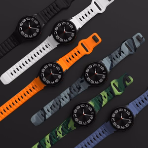 Tech-Protect Silicone Line Strap for Samsung Galaxy Watch 4 / 5 / 5 Pro / 6 / 7 / FE - Black