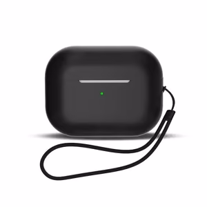 Silikoninen Suojakuori AirPods 1 / AirPods 2:lle + rannekoruhihna - musta