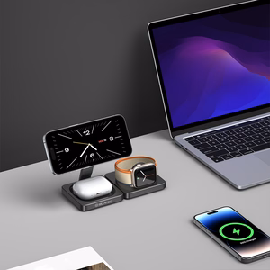Blavec Induktiolaturi BQI-02 Qi 15W magneettinen Magsafe 3-in-1 Apple/Samsung Watch (BQI02-QIMB) musta