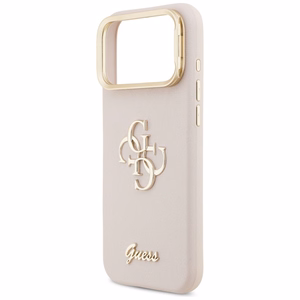 GUESS Grained Big 4G & Stand Camera -suojakuori iPhone 17 Pro Max - pinkki