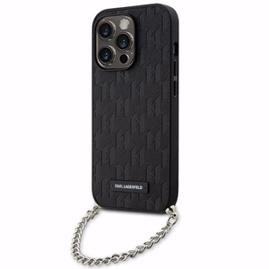 Karl Lagerfeld KLHCP14LSACKLHPK iPhone 14 Pro 6.1 musta/musta kovakuori Saffiano Monogram Chain