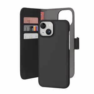 Puro Wallet Detachable MagSafe 2in1 PU-nahkainen Suojakuori läpällä ja lompakolla iPhone 15:lle - musta