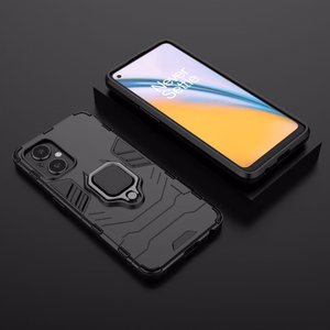 Ring Armor kova hybridi tapauksessa kansi + magneettinen haltija OnePlus Nord N20 5G musta