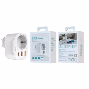 Devia PD-seinälaturi 20W 1x USB-C 2x USB 3A valkoinen