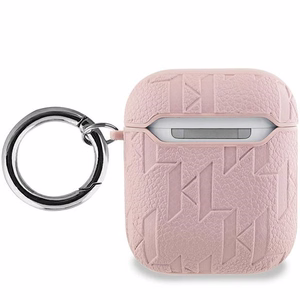 Karl Lagerfeld Monogram Choupette Head Suojakuori AirPods 1 / 2 -kuulokkeille - vaaleanpunainen