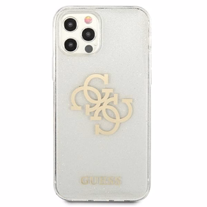 Guess GUHCP12LPCUGL4GTR iPhone 12 Pro Max 6.7" läpinäkyvä kova kotelo Glitter 4G Big Logo Glitter 4G Big Logo