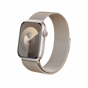 Crong Milano Steel stainless-steel strap for Apple Watch 38 / 40 / 41 mm and 42 mm (Series 10 / 11), Champagne