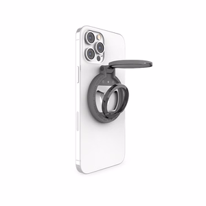 STM MagLoop 3-in-1 MagSafe-lisävaruste iPhonelle: sormilenkki, jalusta ja pullonavaaja, harmaa