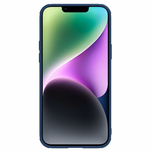 Nillkin CamShield Nahka S Kotelo iPhone 14 Plus kotelo kameran suojuksella sininen