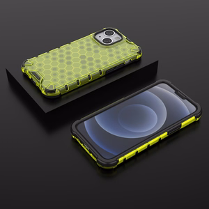 Honeycomb Asia panssari kansi TPU puskuri iPhone 13 mini vihreä