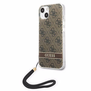 Guess GUOHCP14MH4STW iPhone 14 Plus 6.7 "ruskea / ruskea kovakotelo 4G Tulosta hihna