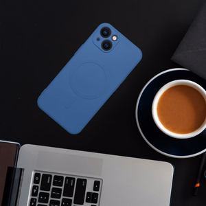 Suojakuori Samsung A37:lle Silicone Mag Cover MagSafe-yhteensopiva sininen