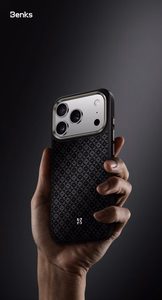 Benks Magnetic Armor Pro Armor Grid Kevlar suojakuori Metal Frame 600D (Y069) iPhone 17 Pro:lle musta