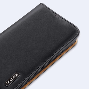 Dux Ducis Hivo Nahka Flip Cover Aitoa nahkaa Lompakko korteille ja asiakirjoille Samsung Galaxy S22 + (S22 Plus) Sininen