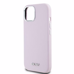 DKNY suojakuori iPhone 15 6,1' DKHMP15SSMCHLP pinkki HC MagSafe silikoni vaakasuoralla metallilogolla