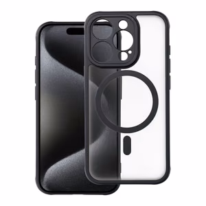 Suojakuori iPhone 15 PRO:lle Full Matte Mag Cover yhteensopiva MagSafe musta