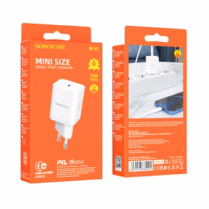 Borofone Wall charger BN6 Field - Type C - QC 3.0 PD 20W white