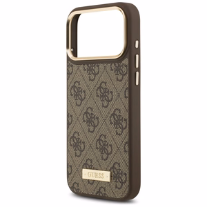 Guess 4G Logo Plate MagSafe suojakuori iPhone 17 Pro Max - ruskea