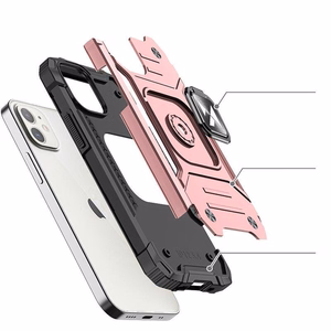 Wozinsky Ring Armor iPhone 14 tapauksessa panssaroitu kansi magneettinen haltija rengas kultainen