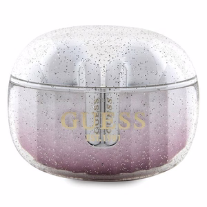 Guess Glitter Gradient TWS Bluetooth-kuulokkeet + telakka-asema - vaaleanpunainen