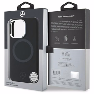 Mercedes Silikoninen Tonal Logo MagSafe suojakuori iPhone 16 Pro:lle - musta