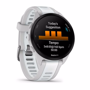 Garmin Forerunner 165 Music -GPS-älykello, 1,2 tuuman (3,05 cm) AMOLED-kosketusnäyttö, 43 mm, 390 × 390 px, harmaa