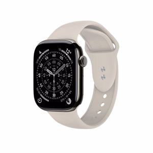 Crong Liquid -nestemäisestä silikonista valmistettu ranneke Apple Watch 38/40/41/42 mm:lle, kivenbeige