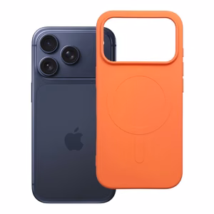Silikoninen Mag Cover-suojakuori mallille iPhone 17 Pro / 18 Pro, MagSafe-yhteensopiva suurella kamera-aukolla – oranssi