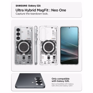 Spigen Ultra Hybrid Mag MagSafe Suojakuori Samsung Galaxy S26 Neo One:lle - läpinäkyvä