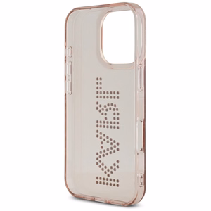 Karl Lagerfeld IML Rhinestones Logo iPhone 16 Pro Max Suojakuori - Vaaleanpunainen