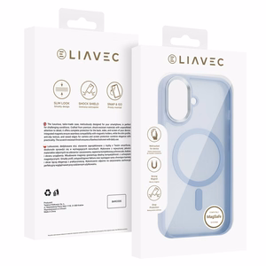 Liavec Cloudy suojakuori metallisella kamerakehyksellä Iphone 17 -puhelimelle sininen (kameran ohjauspainike)