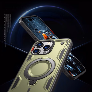 Hybrid Armor Trendy Suojakuori MagSafella iPhone 16 Pro Max:lle - Vihreä