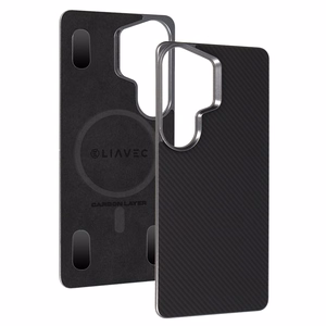 Liavec Carbon Layer Magsafe Aramid Fiber suojakuori Samsung Galaxy S26 Ultra musta